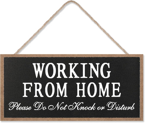 Working from Home Wood Sign, Please Do Not Knock or Disturb Hanging Wood Plaque, Outdoor Decor Wooden Don't Disturb