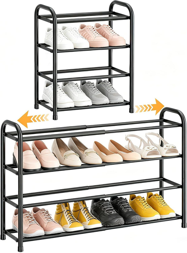 ENJOYBASICS Expandable Shoe Rack, 4 Tier Adjustable Shoe Organizer Shelf for Closet,