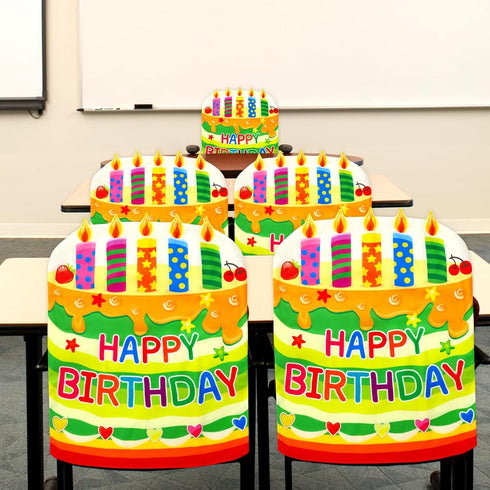 Fancy Land 2 PCS Birthday Chair Cover for Classroom, Happy Birthday Seat Cover for Kids Party Decorations