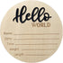 LZEDIRA Baby Announcement Sign, 5.9 Inch Wooden Hello World Newborn Sign Birth Announcement