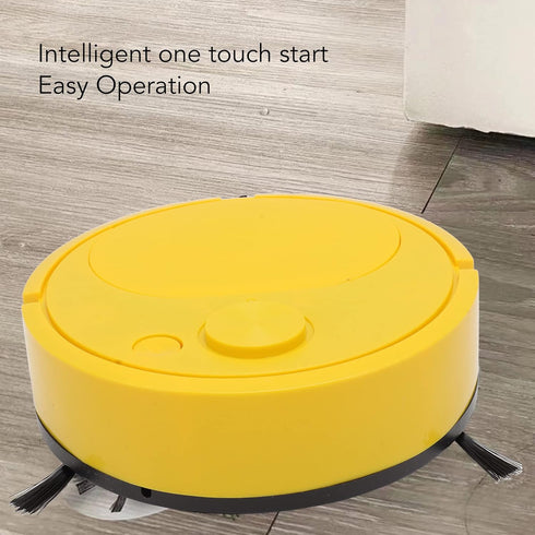Pwshymi Mini Smart Sweeping Robot Vacuum Cleaner for Wooden Flooring Tile Carpet (Yellow)