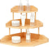 HYNAWIN Bamboo Corner Desk Organizer Shelf, 3-Tier Triangle Storage Rack for Office
