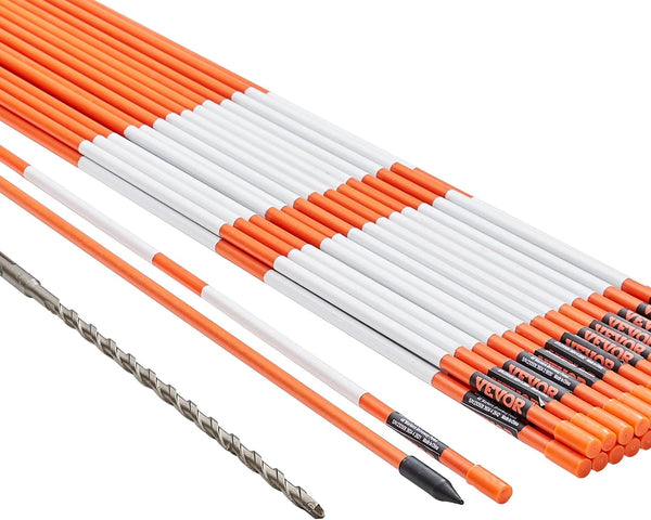 VEVOR Driveway Markers, 30 PCS 48 inch, 0.31 inch Diameter, Orange Fiberglass