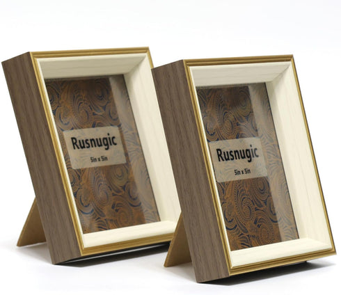 5x5 2 Pack 5 5 5x5) Picture Frame - Rustic Square Photo Frame - Small Gold Picture Frame for Pet Dog or Cat, Wall