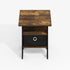 Furinno Modern Side Table, Square Top End Table with Storage Bin, Night Stand, Bedside Table with Storage Shelf