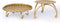 dedoot Gold Candle Holders Set of 2, Decorative Handmade Iron Pillar Plate Centerpiece for LED & Wax Candles