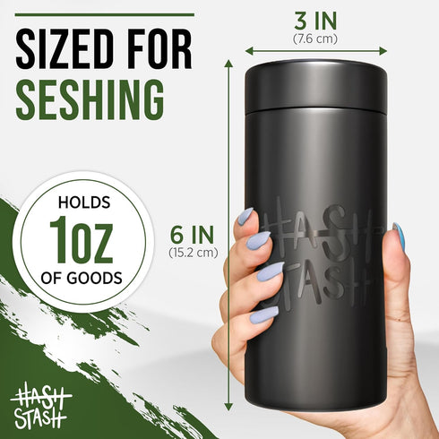 Storage Jar - 1oz Air Tight Sealed Container with 2 Humidity Packs, Microfibre Cloth & Stickers, Matte Finish Jar