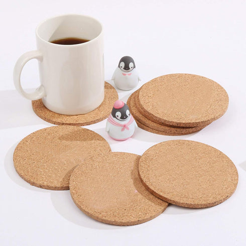 12 Pcs Cork Coaster for Drink, Absorbent Heat Resistant Reusable Tea or Coffee Coaster, Blank Coasters for Crafts, Warm