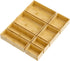 Bathroom Drawer Organizer Trays, 8 PCS Bamboo Stackable Drawer Bins for Kitchen Utensils and Makeup