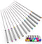 Set of 12 Stainless Steel Fondue Forks, 9.5", Color Coded Cheese Fondue Forks, Heat Resistant Handle