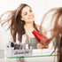 Wooden Hair Dryer Holder, Hair Tool Organizer with 3 Circular Holes and 3 Compartments for Hair Accessories, Curling