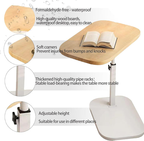360 Pedestal Adjustable c Table for Small SpacesC Shaped End Table Desktop can Turn and The Height of The Sofa Small TV
