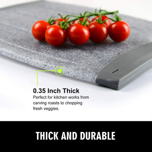 Kitchen Cutting Board 2 Pack Set with Multiple Juice Grooves! Non-Slip Plastic Cutting Board, BPA Free, Dishwasher Safe