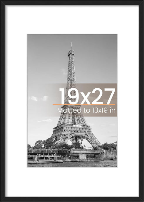 upsimples 19x27 Poster Frame, Display Pictures 13x19 with Mat or 19 x