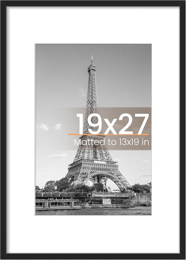 upsimples 19x27 Poster Frame, Display Pictures 13x19 with Mat or 19 x