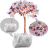mookaitedecor Amethyst & Rose Quartz & Aquamarine Crystal Tree on Rock Crystal Cluster, Money Tree of Life Decoration