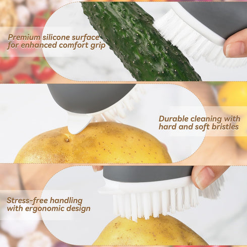 yuntop (1 Pack Vegetable Brush Potato Scrubber Brush Non Slip Comfortable Fruit Cleaning Tools for Washing Fruit