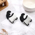 DOITOOL 2pcs Pot Clip Holder Utensil Rest, Stainless Steel Kitchen Gadget for Home Restaurant (Black)