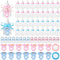 162 Pcs Gender Reveal Baby Shower Favors 48 Mini Milk Bottles Plastic