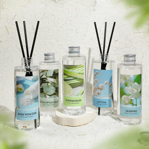 6.76 Oz, SCENTORINI Reed Diffuser Oil Refill, Baby Powder Diffuser Oil Fl Natural Scented Essential Oil Refill Long