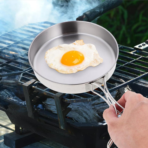 Didiseaon Mini Omelette Pan, Stainless Steel Non-stick, Ergonomically Designed for Easy Cleaning, Portable