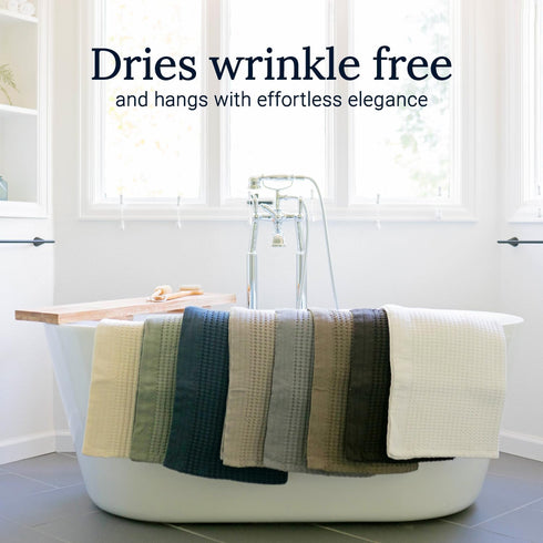 Set 4, GILDEN TREE Waffle Bath Towels Wash Cloths for Showering, Exfoliating Washcloth Quick Dry Towel, Face Towels