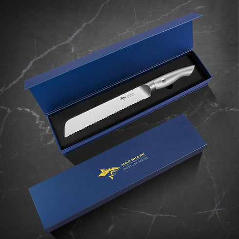 8 Inch, (8 inch) MAD SHARK Bread Knife Razor Sharp Blade from German Molybdenum-vanadium Steel, Professional Serrated