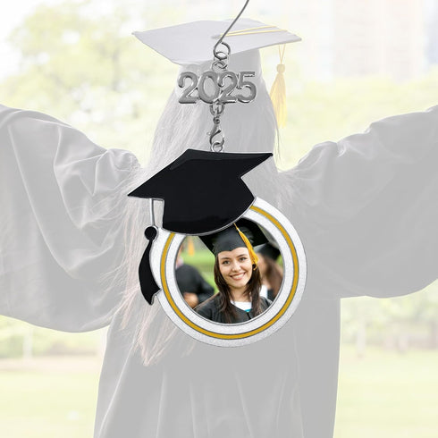Graduation Christmas Photo Ornament - Dated Charms for 2025 & 2026 - Graduation Hat Design with Storage Bag