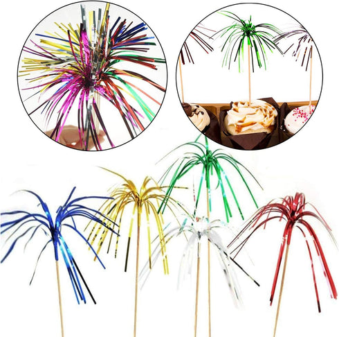 Allazone 120 PCS Firework Party Picks, Cocktail Picks for Cake Decoration, Sandwich & Party Supplies