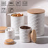 Sets Countertop, Pack 4 Sweejar Ceramic Canisters for Kitchen Relief Food Storage Jar with Bamboo Lid, Stackable
