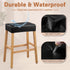 Lufyzora 100% 20% Counter (2 PU Leather Bar Stool Covers Rectangular, Waterproof Stool Covers Rectangle Super Stretch
