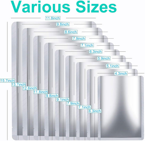 50 PCS 1 Pint Mylar Bags for Food Storage, Heat Sealable Bags for Coffee Beans, Tea, Grains, etc. (5.9 x 7.9 Inch)