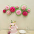 Pink Paper Flower Pack of 9 for Wedding Centerpiece, Birthday Party Backdrop, Nursery Room Wall Decoration