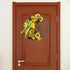 Sunflower Wagon Wheel Wreath for Front Door, Wooden Wheel Wreath with Sunflower and Bow, Spring Wheel Wreath, Wall Home Porch Farmhouse Decor Outdoor Decorations, 17.7in