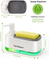 Hand and Dish Soap Dispenser Set, Dual Soap Pump with Sponge Holder for Kitchen Sink, 3-in-1 Gadgets - White