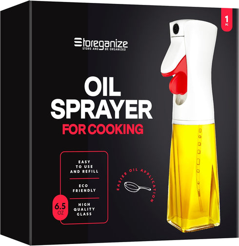 Olive Oil Sprayer for Cooking, 200ml Glass Spray Bottle for Oil Portion Control, Kitchen Gadget