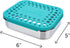 LunchBots Medium Uno Stainless Steel Sandwich Container for Wraps, Salads, Eco-Friendly, Aqua Dots