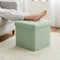 Wenqik Green Storage Ottoman Cube, Fluffy and Furry Green Square Foot Rest