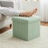 Wenqik Green Storage Ottoman Cube, Fluffy and Furry Green Square Foot Rest