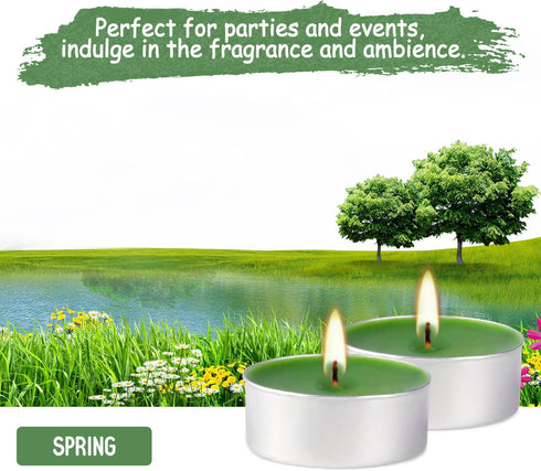 fclayvts 100 Pack 4 Scented Tealight Candles Hours, Spring Aromatherapy Candles for Votive Home, Wedding Holiday