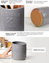 AISBUGUR Large Grey Ceramic Utensil Holder, 7.5" H×6.3" W with Non-Slip Cork Base for Kitchen Counter