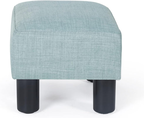15x10.8x8.7inch Adeco Small Ottoman Footstool- Mordern Rectangle Soft Fabric Footrest