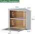 kiplant Countertop 2-Layer Corner Bread Box for Kitchen - Bamboo Wood, Wavy Acrylic Door, White Adjustable Bread