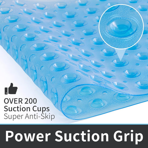 16 39 ROSMARUS Shower Mat Extra Long x Non-Slip Bath Mat for Tub with Suction Cups and Drain Holes Bathtub Mats