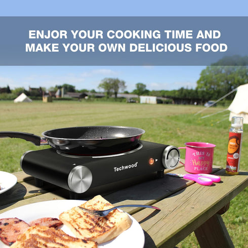 Techwood Hot Plate, Single Burner, 1200W Portable Infrared Electric Stove for Home/RV/Camp