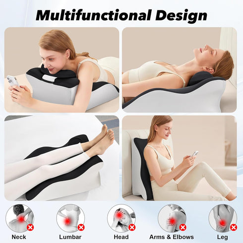 Aduken Reading Pillow for Bed, Adult Memory Foam Ergonomic Back Support Pillow for Sitting up, Prone Pillow Face Down