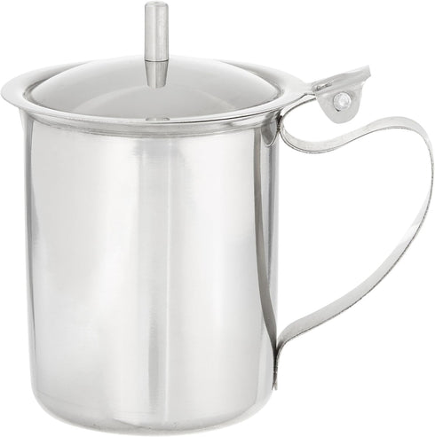 Winco Stainless Steel Creamer with Cover, 10-Ounce, Medium, Metallic
