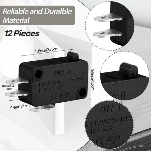 Weewooday 6 Pcs Microwave Oven Door Switch Replacement Parts, Compatible with Most Microwave Ovens