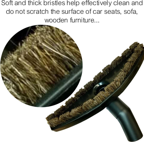 Horsehair Hardfloor Attachment for Wood and Tile Floors, Vacuum Hose Adapter Compatible with Most Vacuum Cleaners