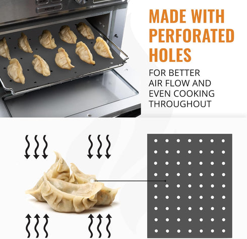 Reusable Liners for Toaster Oven Air Fryer 9 x 11, Non-Stick Mats Compatible with Breville, Cuisinart, More